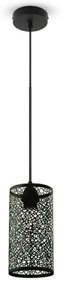 Luster na lanku 1xE27/60W/230V čierna