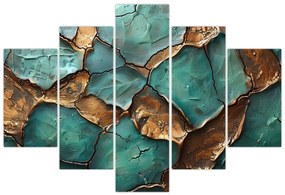 Obraz - Zeleno-zlatá maľba (150x105 cm)