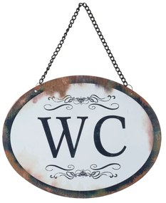 Plechová závesná ceduľa WC - 17 * 13 cm