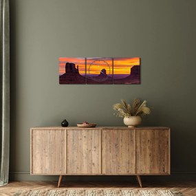 Obraz - Monument Valley v Arizone (s hodinami) (90x30 cm)