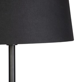 Moderná stojaca lampa čierna s čiernym tienidlom 45 cm - Simplo