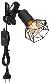 Globo 54802SK - Nástenná lampa s klipom XARA I 1xE14/40W/230V čierna
