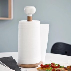 Stojan na papierové utierky z dubového dreva s bielym detailom z porcelánu Kähler Design Hammershoi