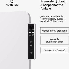 Klarstein Hybridné infračervené kúrenie Wonderbeam | 900 W | 8–16 m² | Moderný dizajn | 60 × 108 cm