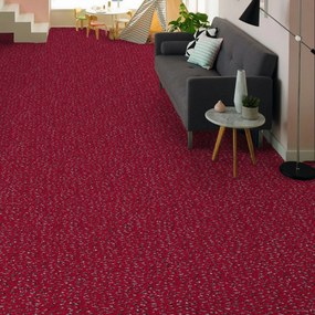 Betap, Metrážny koberec Saturnus 15, záťažový, na mieru, šíře 4m, červená, ab (mriežka), chodba / predsieň