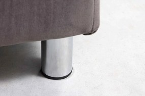 Rohová sedačka s taburetkou Lamya 220 cm sivý zamat