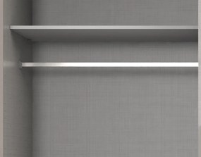 Šatníková skriňa so zrkadlami Düsseldorf, 225 cm, biela