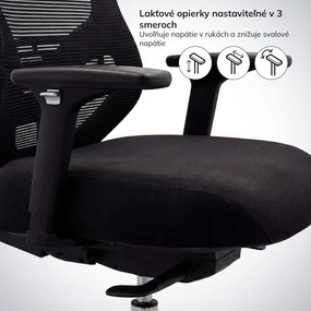 Ergonomická kancelárska stolička so sieťovinou čierna AXIS