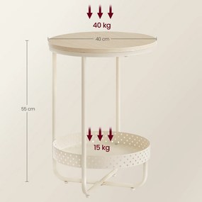 Odkladací stolík E1015 CRM, krémová