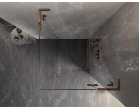 Mexen Lunar, L výklopný sprchový kút pravý 100 x 100 cm, 8mm číre sklo, profil ružové zlato, 834L-100-100-60-00-P