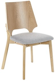 Sada 2 jedálenských stoličiek svetlé drevo/sivá ABEE Beliani