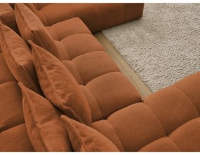 Terakotová ženilková rozkladacia/s úložným priestorom rohová pohovka (pravý roh/do tvaru "U") Everest – Bobochic Paris