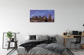Obraz na plátne Sunset bridge river 140x70 cm