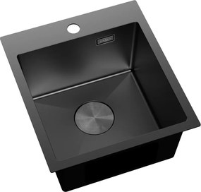 Mexen Solix, 1-komorový nerezový drez 400 x 450 mm, čierna, 6401401000-70