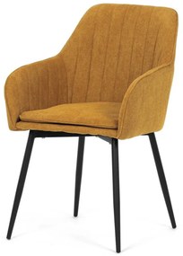 Jídelní židle, žlutá, hladká látka, DCL-221 YEL2