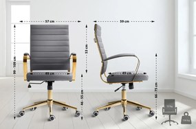 Design-Shop Kancelárska stolička Havanna - koženka - Sivá
