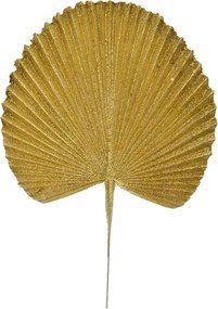 Zlatá vianočná umelá trblietavá dekorácia list - 25*1*36 cm