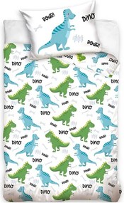 Posteľné obliečky do detskej postieľky s dinosaurami - 100% bavlna - 100×135 cm + 40×60 cm