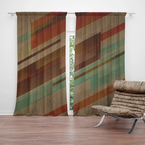 Sablio Záves Hnedá abstrakcia: 2 ks 140x250 cm