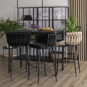 PROXIMA.store - Luxusná barová stolička FLORES FARBA: čierna, FARBA NÔH: čierna