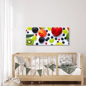 Obraz ovocia s kvapkami vody (120x50 cm)