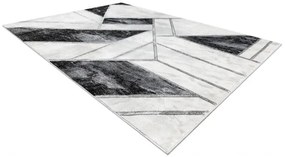Koberec EMERALD exkluzívny 81953 glamour, styl marmur, geometrický čierny / strieborný