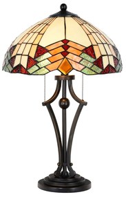 Stolná lampa 5961 Tiffany vzhľad s farebným sklom