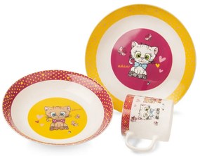 3-dielna detská porcelánová jedálenská súprava Orion Kittens