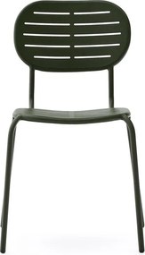 Tmavozelená kovová záhradná stolička Brai – Kave Home