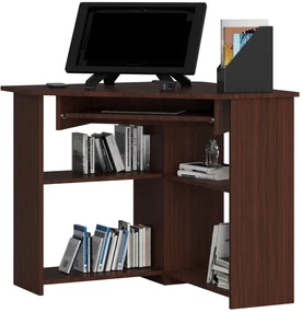 Rohový PC stolík Titus (wenge). Vlastná spoľahlivá doprava až k Vám domov. 1068780