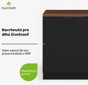 Blumfeldt WoodVista spodná skrinka drezu, Robustná, Soft-Close závesy, Hliníkové rukoväte