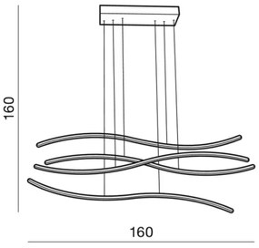 Azzardo AZ2913 - LED Stmievateľný luster na lanku WAVES 1xLED/70W/230V