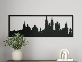 drevko Obraz Praha panoráma Rozmer obrazu: 29,5 x 89 cm, Farba dekorácie: Čierna