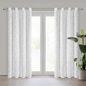 ZÁCLONA NA KRÚŽKOCH EVA MINGE ROSES6 140X250 CM BIELA