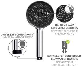 Sprchová súprava z nehrdzavejúcej ocele v striebornej farbe s ručnou sprchou/posuvný držiak 70 cm Softwater – Wenko