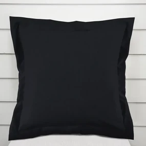 Biante Bavlnená saténová obliečka na vankúš s lemom ST-019 Čierna 45 x 45 cm