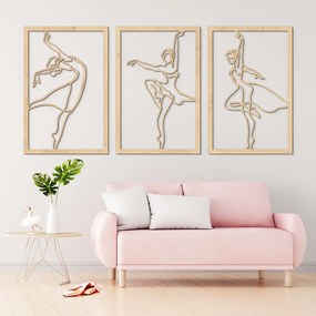 DUBLEZ | 3 dielny drevený obraz - Baletky