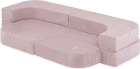 Rozkladacia detská pohovka  - svetloružová, prémiový menčester