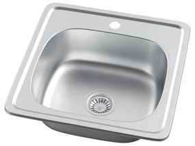 Erga HD, 1-komorový oceľový drez 485x485x160 mm, dekor sieťovinová štruktúra, ERG-MLS-HD4848D