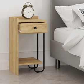 Nočný stolík v dekore duba s poličkami v prírodnej farbe Mercure – Marckeric