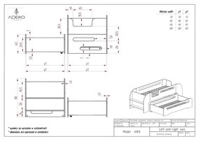 Detská posteľ s výsuvným lôžkom v prírodnej farbe 90x200 cm AIKO – Adeko