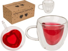 GiftyCity Dvojstenný termohrnček Srdce, sada 2 ks