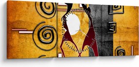 Obraz - Staroveká maľba (s hodinami) (90x30 cm)