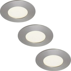 Briloner 7103432 - sada 3 kúpeľňových podhľadových LED svietidiel, 3×4,9 W, 230 V, IP44, matný chróm