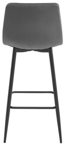 Barová stolička ARCETO - tmavosivý zamat / čierne nohy