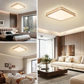Brilagi - stmievateľné LED svietidlo MOLINA SQUARE LED/80W/230V, dub, 60x60 cm + diaľkový ovládač