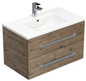 Kúpeľňová skrinka s umývadlom SAT Cube Way 80x53x46 cm dub Wellington mat CUBE46802DWMOD, 1 ks