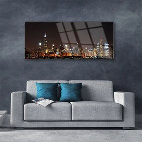 Obraz na akrylátovom skle Mesto domy 125x50 cm