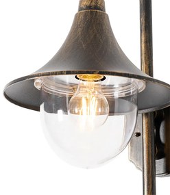 Vonkajšia nástenná lampa starožitné zlato IP44 vrátane snímača pohybu - Daphne