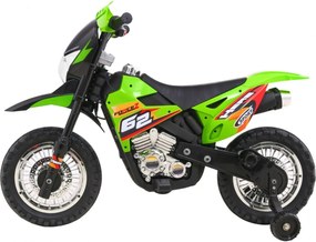 Ramiz Detský krížový bicykel Batériové vozidlo Zelené + asistenčné kolesá + LED zvuky